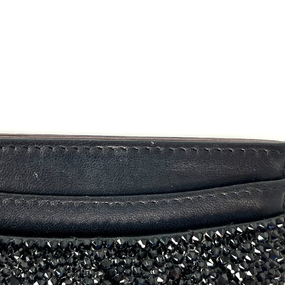 CHANEL Black Swarovski Crystal Leather Card Case Wallet - Picture 10 of 15